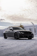 BMW 3 Series 330i (with M-package bumper, does not fit base model) M340i G20 Pre-LCI 2019 2020 2021 2022 with Aftermarket Parts - V1 Style Front Lip Pre-preg Carbon Fiber from TAKD Carbon