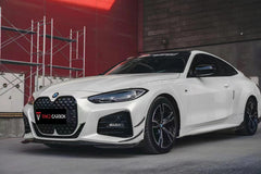 BMW 4 Series 430i (with M-package bumper, does not fit base model) M440i G22 G23 2020-ON with Aftermarket Parts - Front Canards Pre-preg Carbon Fiber from TAKD Carbon