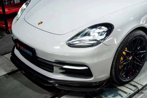 Porsche Panamera 971.2 RWD/Base/4/4S (without sport design bumper) 2017 2018 2019 2020 2021 2022 2023 with Aftermarket Parts - V1 Front Lip Pre-preg Carbon Fiber from TAKD Carbon