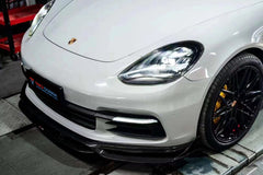 Porsche Panamera 971.2 RWD/Base/4/4S (without sport design bumper) 2017 2018 2019 2020 2021 2022 2023 with Aftermarket Parts - V1 Front Lip Pre-preg Carbon Fiber from TAKD Carbon