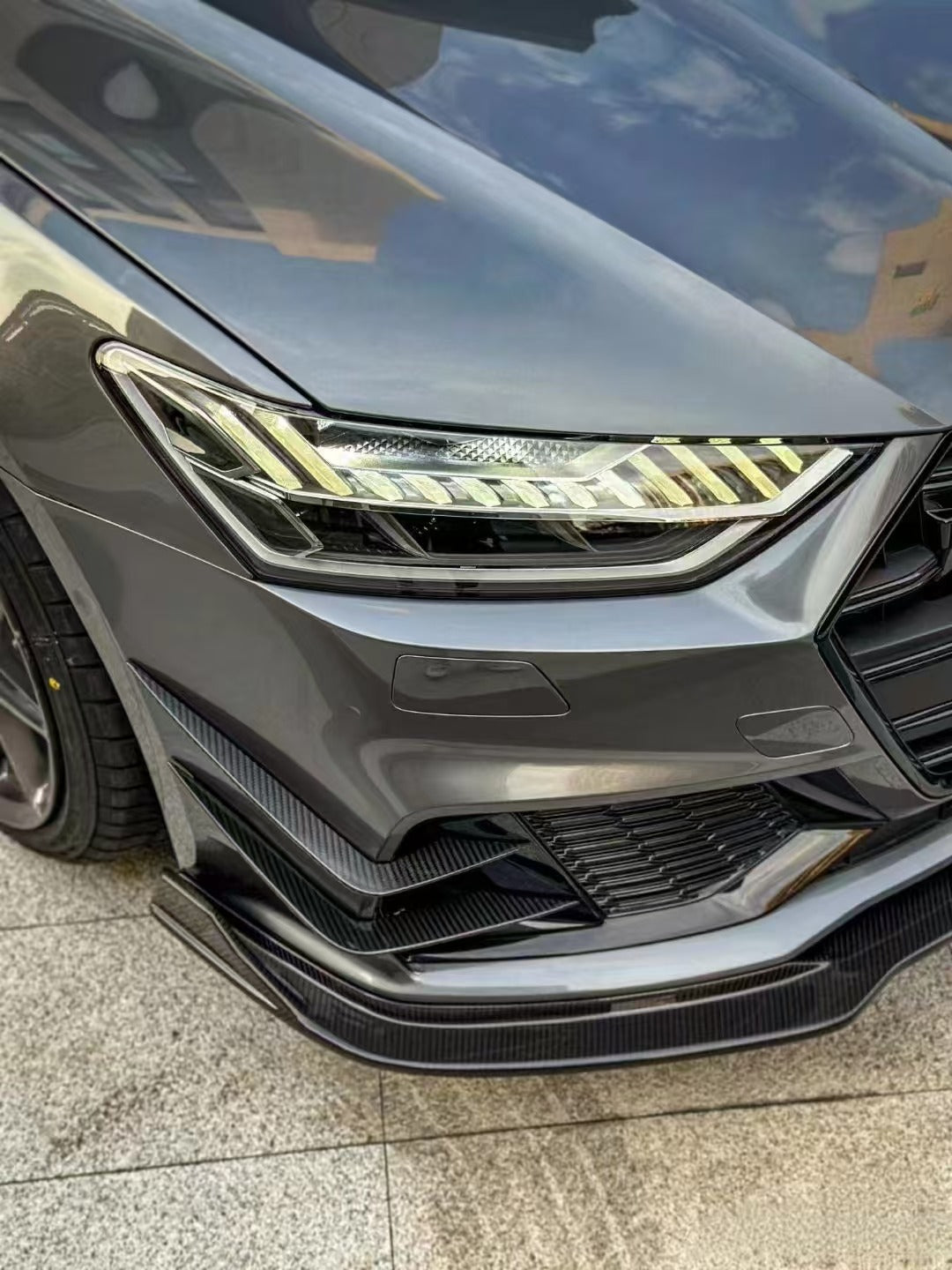 TAKD Carbon Dry Carbon Fiber Front Lip for Audi A7 S-Line & S7 C8 2018-ON