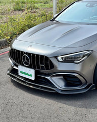 Mercedes Benz CLA45 (Does not fit CLA45s) C118 2020 2021 2022 2023 2024 with Aftermarket Parts - V1 Style Front Lip Pre-preg Carbon Fiber from TAKD Carbon