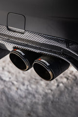 BMW 3 Series 330i (with M-package bumper, does not fit base model) M340i G20 Pre-LCI 2019 2020 2021 2022 with Aftermarket Parts - V2 Style Rear Diffuser & Canards Pre-preg Carbon Fiber from TAKD Carbon