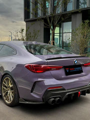 BMW 4 Series 430i (with M-package bumper, does not fit base model) M440i G22 G23 2020-ON with Aftermarket Parts - Rear Diffuser & Canards Pre-preg Carbon Fiber from TAKD Carbon