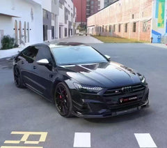 Audi S7 A7 (with s-line bumper) C8 2019 2020 2021 2022 2023 2024 with Aftermarket Parts - Front Lip Pre-preg Carbon Fiber from TAKD Carbon