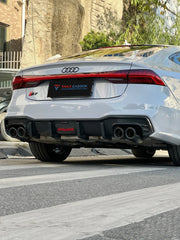 Audi S7 A7 (with s-line bumper) C8 2019 2020 2021 2022 2023 2024 with Aftermarket Parts - Rear Diffuser Pre-preg Carbon Fiber from TAKD Carbon