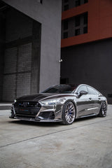 Audi S7 A7 (with s-line bumper) C8 2019 2020 2021 2022 2023 2024 with Aftermarket Parts - Front Lip Pre-preg Carbon Fiber from TAKD Carbon