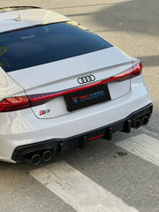 Audi S7 A7 (with s-line bumper) C8 2019 2020 2021 2022 2023 2024 with Aftermarket Parts - Rear Diffuser Pre-preg Carbon Fiber from TAKD Carbon