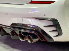 BMW 3 Series 330i (with M-package bumper,Does not fit base model) M340i G20 G21 Pre-LCI 2019-2022 with Aftermarket Parts - Pre-preg Carbon Fiber Rear Bumper Canards from TAKD Carbon
