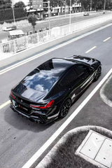 BMW 8 Series 840i (With M-Package Bumper) M850i G16 2018 2019 2020 2021 2022 2023 2024 with Aftermarket Parts - V3 Style Rear Diffuser Pre-preg Carbon Fiber from TAKD Carbon
