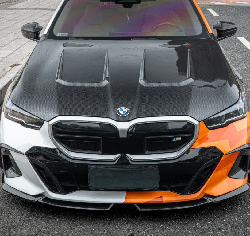 BMW 5 Series 530 540 & i5 e/x Drive40 M60 G60 G61 2024-ON with Aftermarket Parts - Hood Pre-preg Carbon Fiber from TAKD Carbon