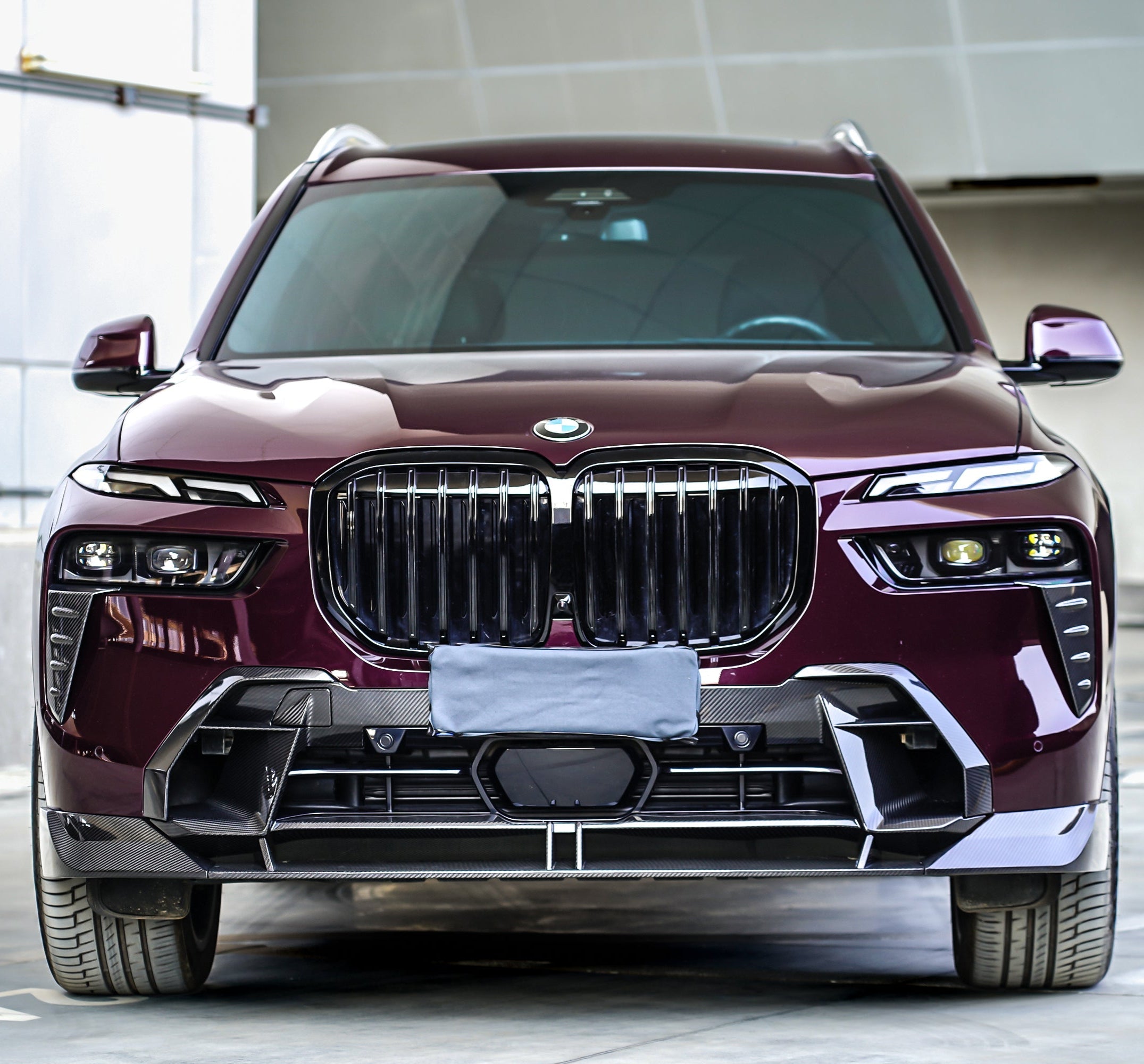 BMW X7 xDrive40i (With M-Package Bumper) M60i ALPINA XB7 LCI G07 2023-ON with Aftermarket Parts - Front Bumper Lower Center Grill Trim Pre-preg Carbon Fiber from TAKD Carbon