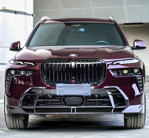 BMW X7 xDrive40i (With M-Package Bumper) M60i ALPINA XB7 LCI G07 2023-ON with Aftermarket Parts - Front Bumper Lower Center Grill Trim Pre-preg Carbon Fiber from TAKD Carbon