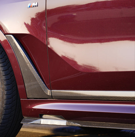 BMW X7 xDrive40i M60i ALPINA XB7 LCI G07 2023-ON with Aftermarket Parts - Headlight Valance Trim Pre-preg Carbon Fiber from TAKD Carbon