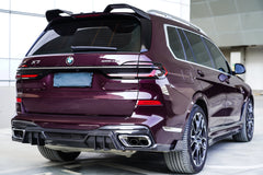 X7 Base xDrive40i 50i M50i M60i ALPINA XB7 (Fits Both Pre-LCI & LCI) G07 2019-ON with Aftermarket Parts - Rear Roof Spoiler Pre-preg Carbon Fiber from TAKD Carbon