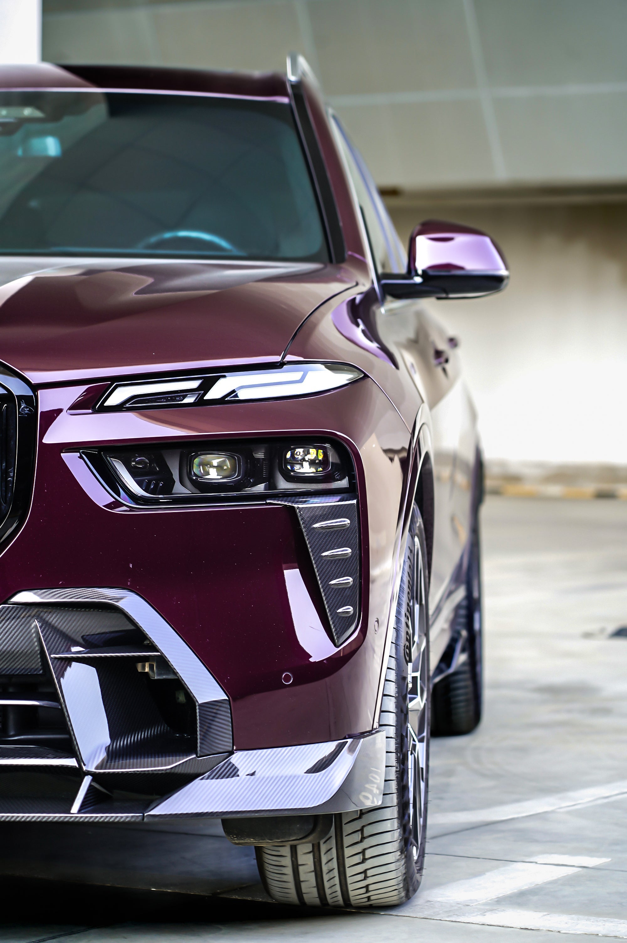 BMW X7 xDrive40i (With M-Package Bumper) M60i ALPINA XB7 LCI G07 2023-ON with Aftermarket Parts - Front Lip Pre-preg Carbon Fiber from TAKD Carbon