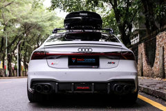 Audi S7 A7 (with s-line bumper) C8 2019 2020 2021 2022 2023 2024 with Aftermarket Parts - Rear Diffuser Pre-preg Carbon Fiber from TAKD Carbon