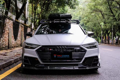 Audi S7 A7 (with s-line bumper) C8 2019 2020 2021 2022 2023 2024 with Aftermarket Parts - Front Lip Pre-preg Carbon Fiber from TAKD Carbon