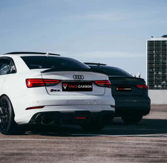 Audi RS3 8V.5 2018 2019 2020 with Aftermarket Parts - V1 Rear Diffuser Pre-preg Carbon Fiber from TAKD Carbon