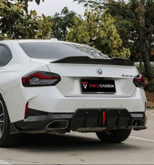 BMW 230i (With M-Package Bumper) M240i G42 2022-ON with Aftermarket Parts - Rear Diffuser & Trim & Canards Pre-preg Carbon Fiber from TAKD Carbon