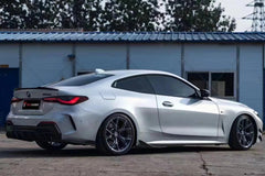 BMW 4 Series 430i M440i G22 G23 2020-ON & 4 Series Gran Coupe M440i 430i (with M-package bumper,Does not fit base model) G26 2022-ON & I4 M50 / e Drive 40 (with M-package bumper,Does not fit base model) G26 2022-ON with Aftermarket Parts - Side Skirts Pre-preg Carbon Fiber from TAKD Carbon