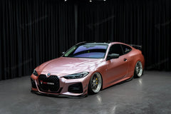 BMW 4 Series 430i M440i G22 G23 2020-ON & 4 Series Gran Coupe M440i 430i (with M-package bumper,Does not fit base model) G26 2022-ON & I4 M50 / e Drive 40 (with M-package bumper,Does not fit base model) G26 2022-ON with Aftermarket Parts - Side Skirts Pre-preg Carbon Fiber from TAKD Carbon