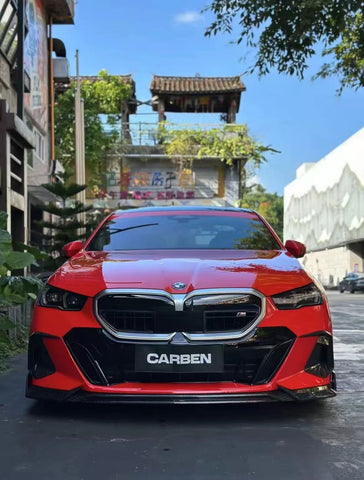 BMW 5 Series 530 540 (with M-package bumper, does not fit base model) & i5 e/x Drive40 (with M-package bumper, does not fit base model) M60 G60 G61 2024-ON with Aftermarket Parts - V1 Style Front Lip Pre-preg Carbon Fiber from TAKD Carbon