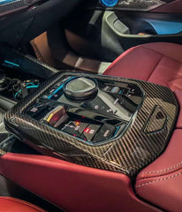 BMW 5 Series 530 540 & i5 e/x Drive40 M60 G60 G61 2024-ON with Aftermarket Parts - Pre-preg Carbon Fiber Glove Compartment Box Lid Cover from TAKD Carbon