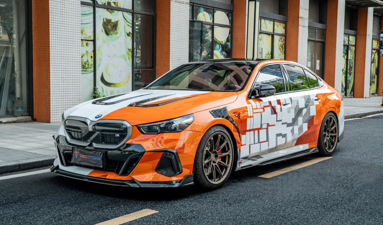 BMW 5 Series 530 540 & i5 e/x Drive40 M60 G60 G61 2024-ON with Aftermarket Parts - Hood Pre-preg Carbon Fiber from TAKD Carbon