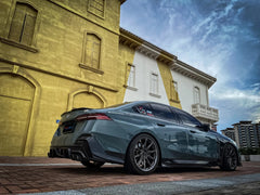 BMW 5 Series 530 540 & i5 e/x Drive40 M60 G60 2024-ON with Aftermarket Parts - V1 Style Rear Spoiler Pre-preg Carbon Fiber from TAKD Carbon