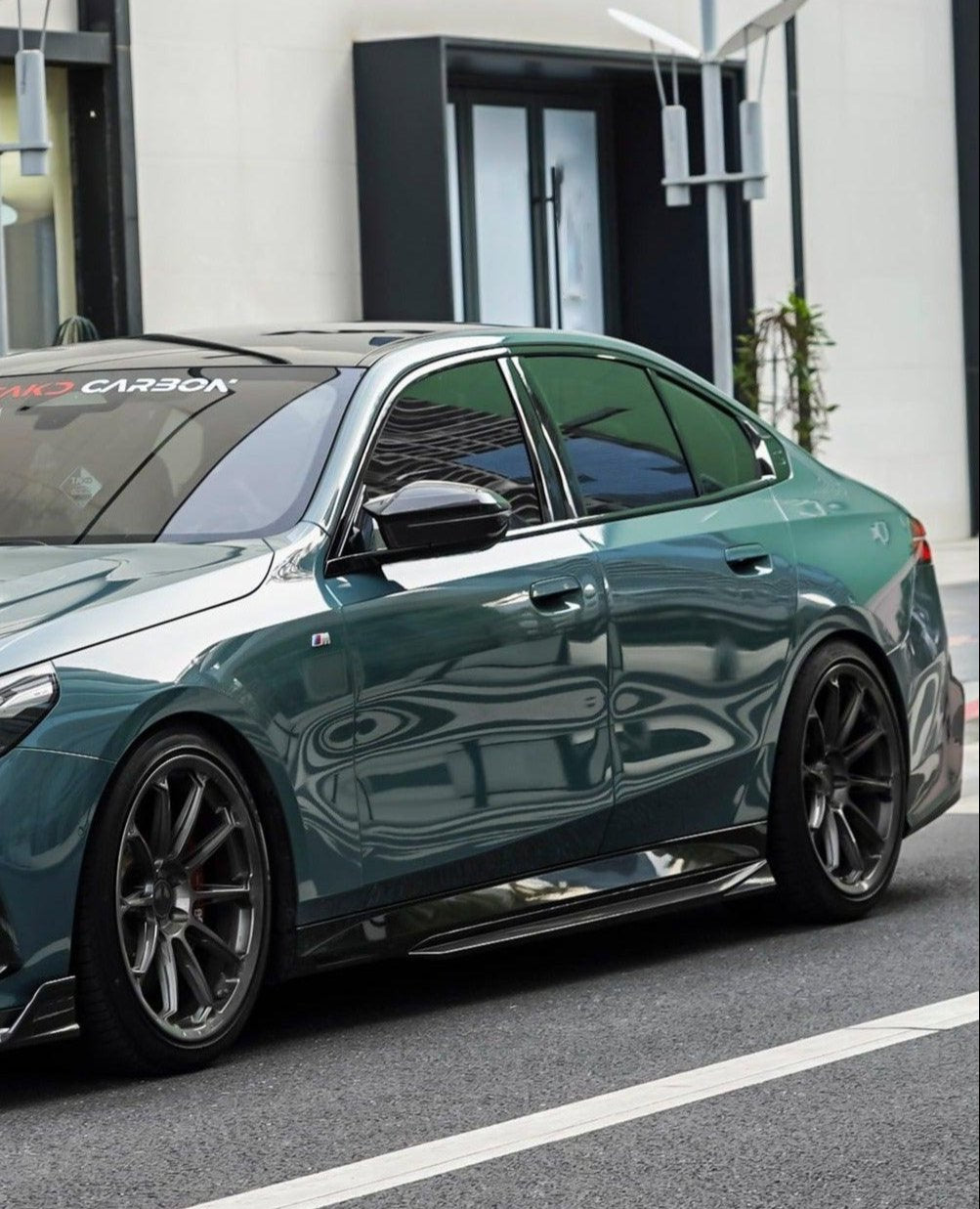 BMW 5 Series 530 540 & i5 e/x Drive40 M60 G60 G61 2024-ON with Aftermarket Parts - V1 Style Side Skirts Pre-preg Carbon Fiber from TAKD Carbon