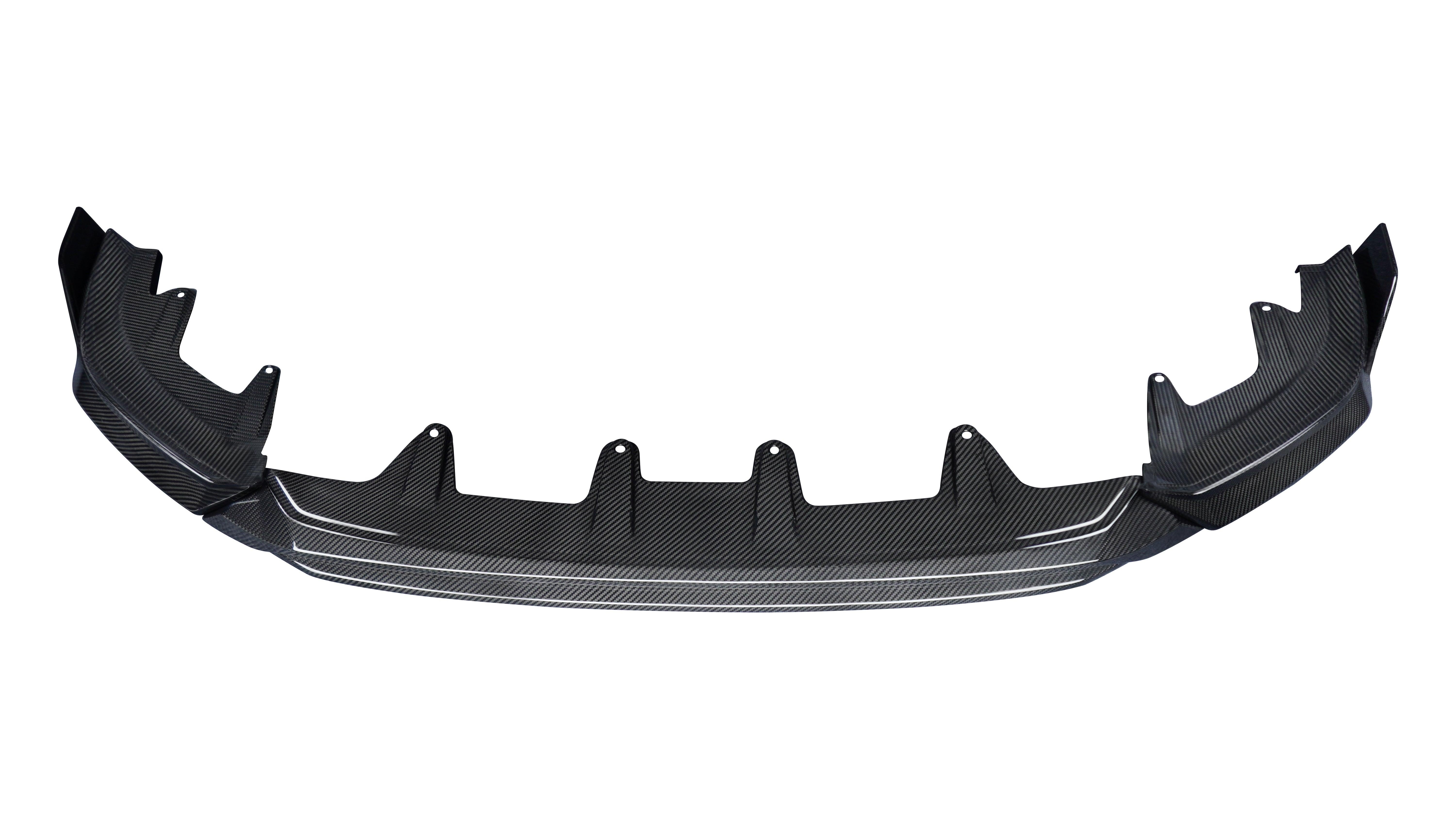 BMW 5 Series 530 540 (with M-package bumper, does not fit base model) & i5 e/x Drive40 (with M-package bumper, does not fit base model) M60 G60 G61 2024-ON with Aftermarket Parts - V1 Style Front Lip Pre-preg Carbon Fiber from TAKD Carbon