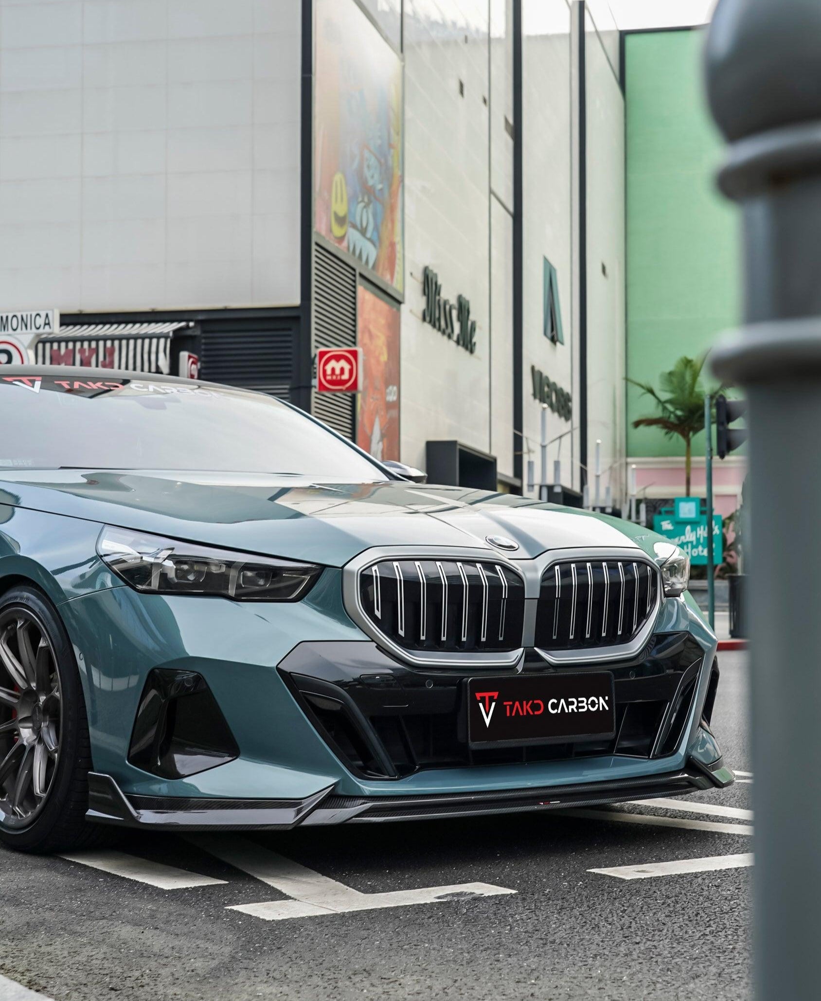 BMW 5 Series 530 540 (with M-package bumper, does not fit base model) & i5 e/x Drive40 (with M-package bumper, does not fit base model) M60 G60 G61 2024-ON with Aftermarket Parts - V1 Style Air Intake Vents Cover Pre-preg Carbon Fiber from TAKD Carbon