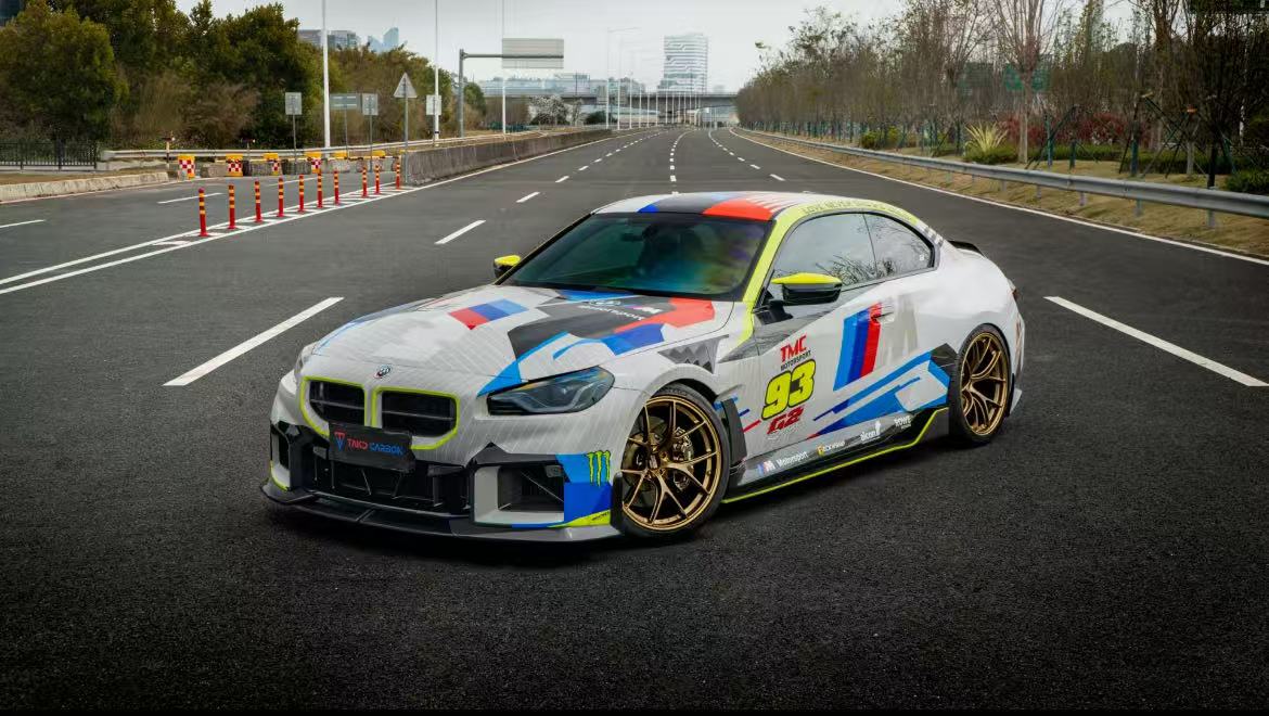 BMW 2 Series 230i M240i G42 2022-ON with Aftermarket Parts - Replacement Mirror Caps Pre-preg Carbon Fiber from TAKD Carbon