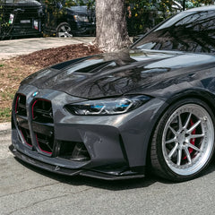 BMW M3 / M3C G80 G81 & M4 / M4C G82 G83 2021 2022 2023 2024 with Aftermarket Parts - Hood Bonnet Double-sided Pre-preg Carbon Fiber from TAKD Carbon