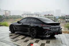 BMW 8 Series M850 840 (With M-Package Bumper) G14 G15 G16 2018 2019 2020 2021 2022 2023 2024 with Aftermarket Parts - V1 Style Rear Diffuser Pre-preg Carbon Fiber from TAKD Carbon