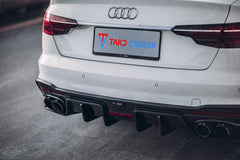 Audi S4 B9.5 2020-ON with Aftermarket Parts - V1 Style Rear Diffuser Pre-preg Carbon Fiber from TAKD Carbon