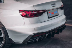 Audi S4 B9.5 2020-ON with Aftermarket Parts - V1 Style Rear Diffuser Pre-preg Carbon Fiber from TAKD Carbon