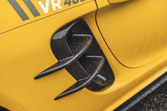 Porsche 718 Cayman / Boxster / GTS 2017-ON with Aftermarket Parts - Extreme Style Side Vents Pre-preg Carbon Fiber from TAKD Carbon