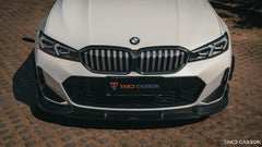 BMW 3 Series 330i (with M-package bumper,Does not fit base model) M340i G20 LCI 2023-ON with Aftermarket Parts - V1 Style Front Lip Pre-preg Carbon Fiber from TAKD Carbon