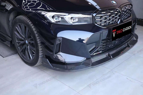 BMW 3 Series 330i (with M-package bumper, does not fit base model) M340i G20 LCI 2023 2024 with Aftermarket Parts - Front Bumper Upper Valences Pre-preg Carbon Fiber from TAKD Carbon