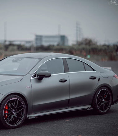 TAKD Carbon Side Skirts Overlay Cover Tirm for Mercedes Benz CLA45 CLA35 CLA250 C118 Carbon Fiber