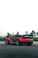 Porsche 911 992 Carrera / 4 / S / 4S (Fits Base Model Only, Does Not Fit Aero Kit / Sport Package) 2020 2021 2022 2023 2024 with Aftermarket Parts - V1 Style Rear Diffuser Pre-preg Carbon Fiber from TAKD Carbon