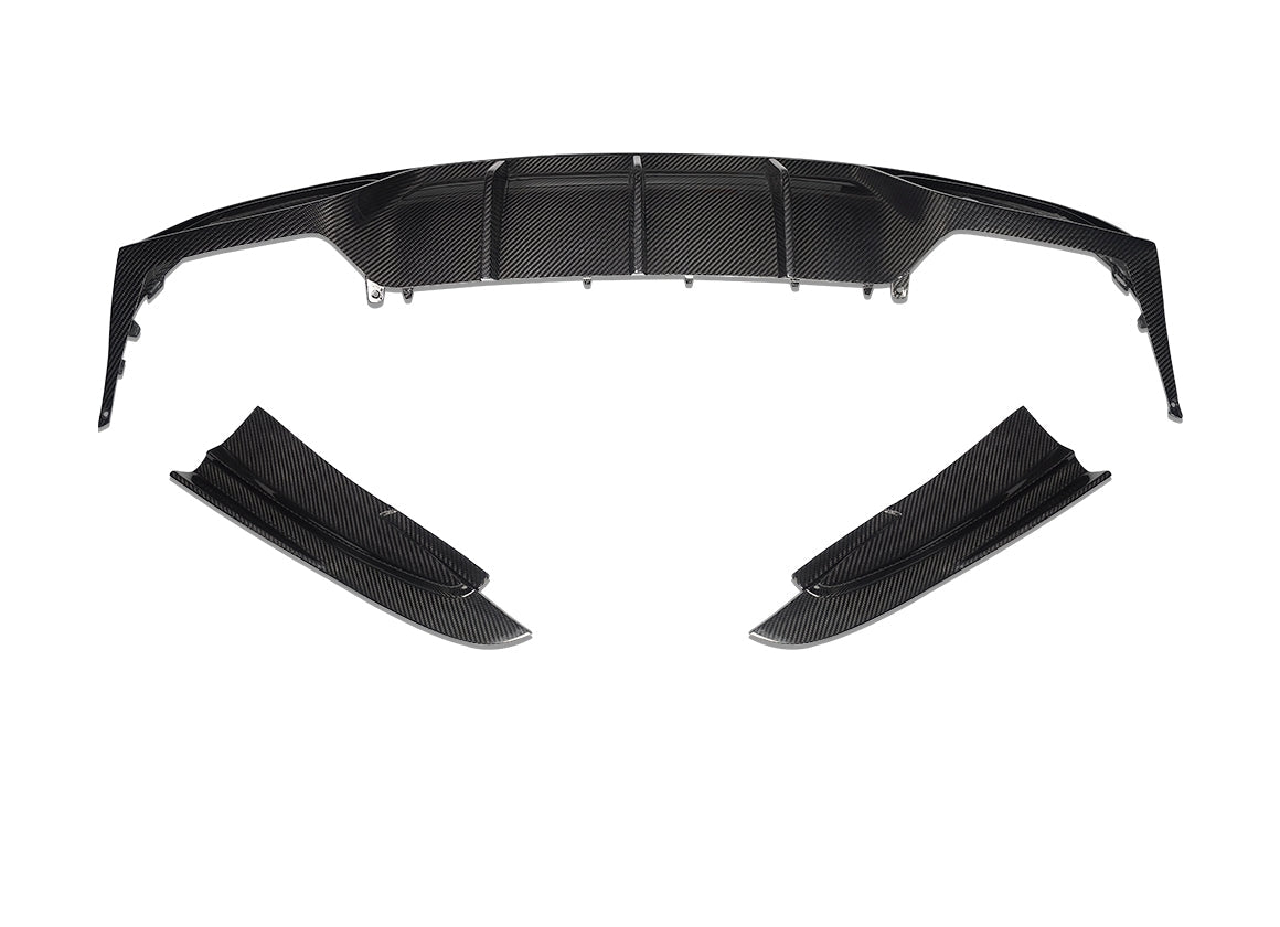 Mercedes Benz C-Class C63S C63 C43 AMG C300 W205 Sedan (Fits Both Pre-LCI & LCI,C300 requires sport package bumper) with Aftermarket Parts - Rear Diffuser Dry Pre-preg Carbon Fiber from TAKD Carbon