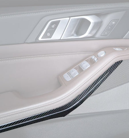 BMW X5 M60i M50i x/s Drive 40i 50e G05 Pre-LCI & LCI 2019-ON with Aftermarket Parts - Door Handel Interior Trim Cover Dry Pre-preg Carbon Fiber from TAKD Carbon