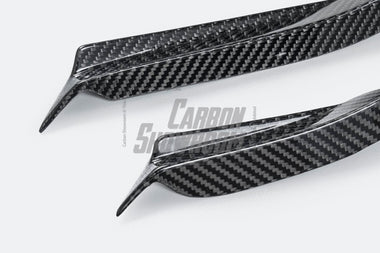 Mercedes Benz C-Class C63/C63S (fits both Pre-Facelift & Facelift) W205 2015 2016 2017 2018 2019 2020 2021 with Aftermarket Parts - Front Canards Pre-preg Carbon Fiber from TAKD Carbon
