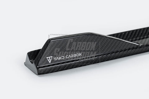 Mercedes Benz C-Class C63/C63S W205 (fits both Pre-Facelift & Facelift) W205 2015 2016 2017 2018 2019 2020 2021 with Aftermarket Parts - V1 Side Skirts Pre-preg Carbon Fiber from TAKD Carbon