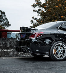Mercedes Benz C-Class C63S C63 C43 AMG C450 C300 W205 Sedan 2015 2016 2017 2018 2019 2020 2021 with Aftermarket Parts - V2 Rear Lip Spoiler Dry Pre-preg Carbon Fiber from TAKD Carbon