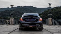 Mercedes Benz C-Class C63S C63 C43 AMG C450 C300 W205 Sedan 2015 2016 2017 2018 2019 2020 2021 with Aftermarket Parts - V2 Rear Lip Spoiler Dry Pre-preg Carbon Fiber from TAKD Carbon