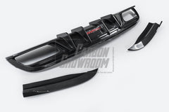 TAKD Carbon Dry Carbon Fiber Rear Diffuser & Rear Canards for Mercedes Benz C Class W205 C63 C63S 2019-ON Sedan 4 Door - Performance SpeedShop